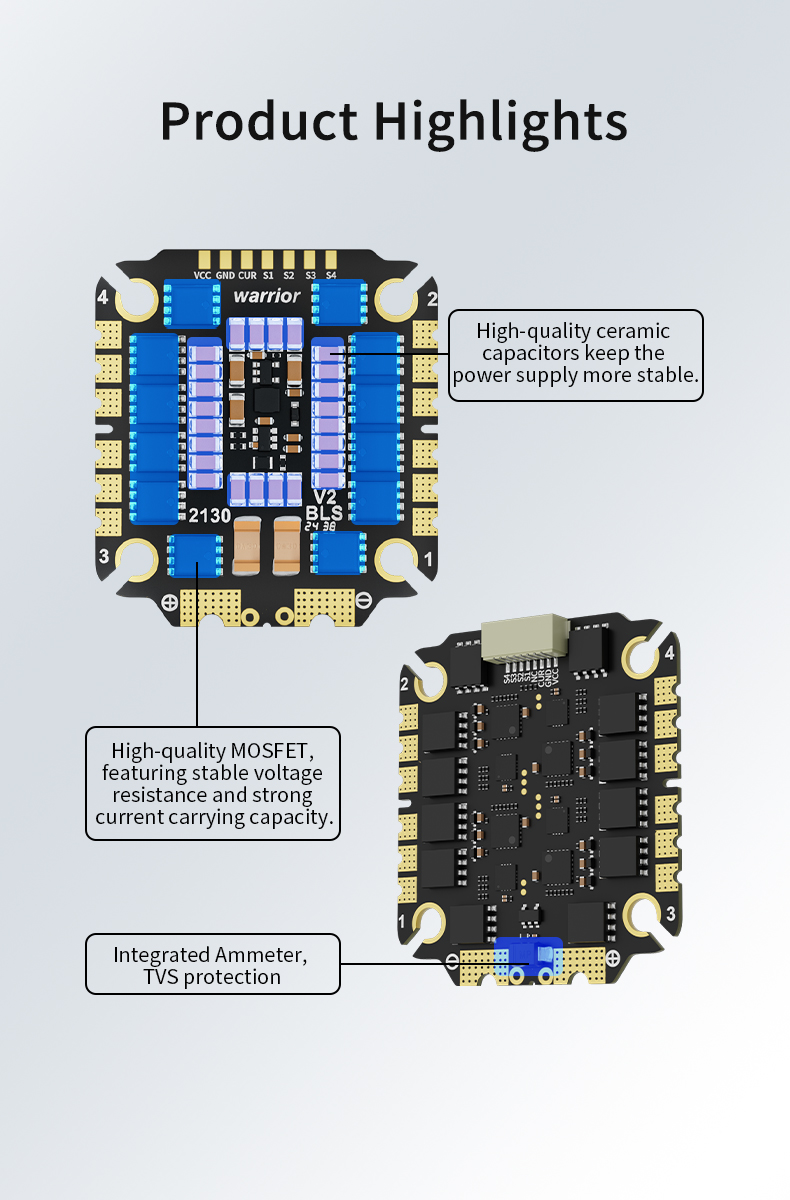Aocoda-RC  Warrior 3055S/3065S/3075S  55A/65A/75A  4-IN-1  ESC