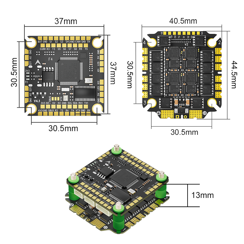 Aocoda-RC F465 V4 Stack F405 V4 3065AM32 65A 4in1ESC 30x30mm 3-8S for FPV Freestyle Drone