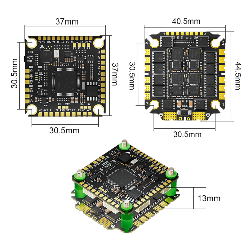 Aocoda-RC F765 V2 Stack F722 V2 3065AM32 65A 4in1ESC 30x30mm 3-6S for FPV Freestyle Drone