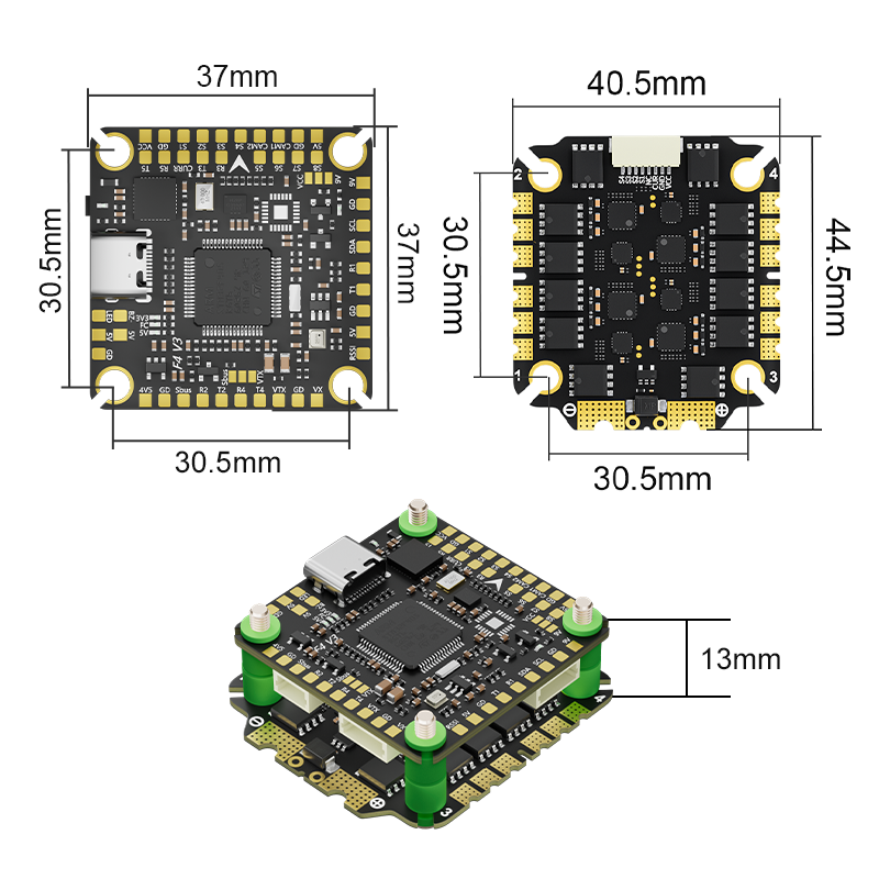 Aocoda-RC F465S V3 Stack F405 V3 FC 65A ESC 30X30mm for Racing Drone