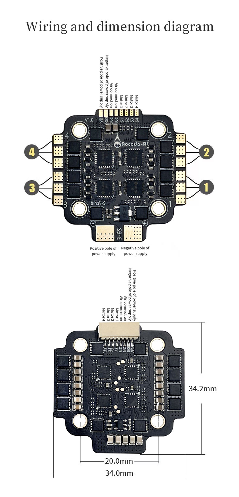 Aocoda-RC 2035S 35A 4in1 ESC M2*20*20 mm