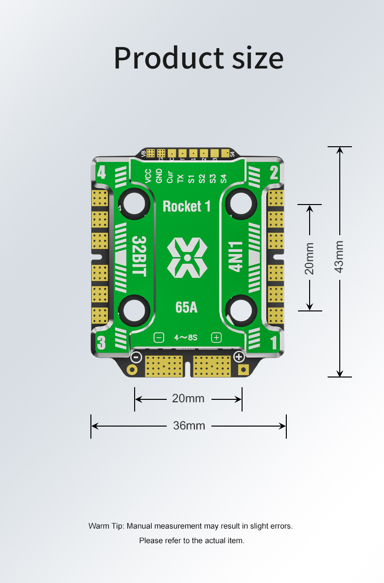 Aocoda-RC 2065 AM32 32Bit 65A 4-IN-1 ESC