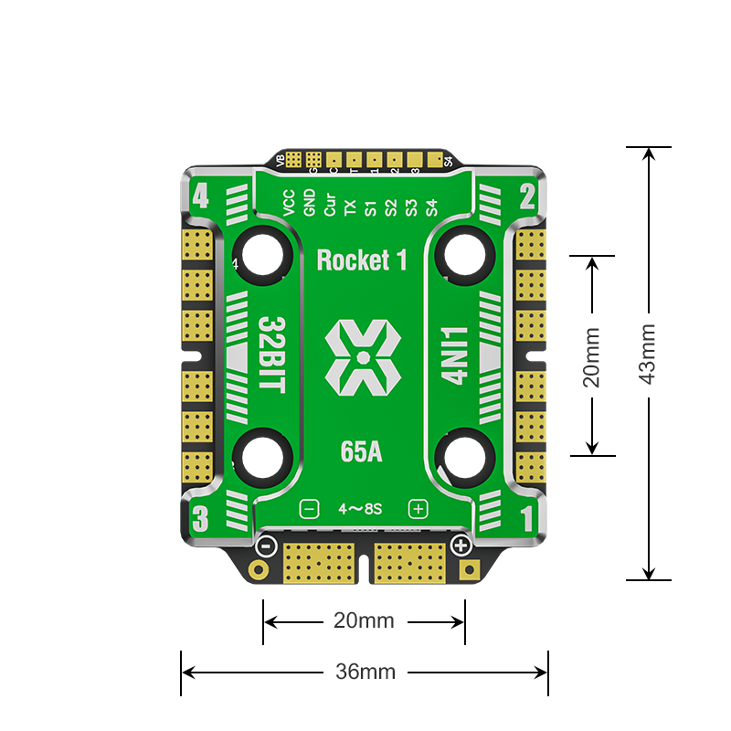 Aocoda-RC 2065 AM32 32Bit 65A 4-IN-1 ESC