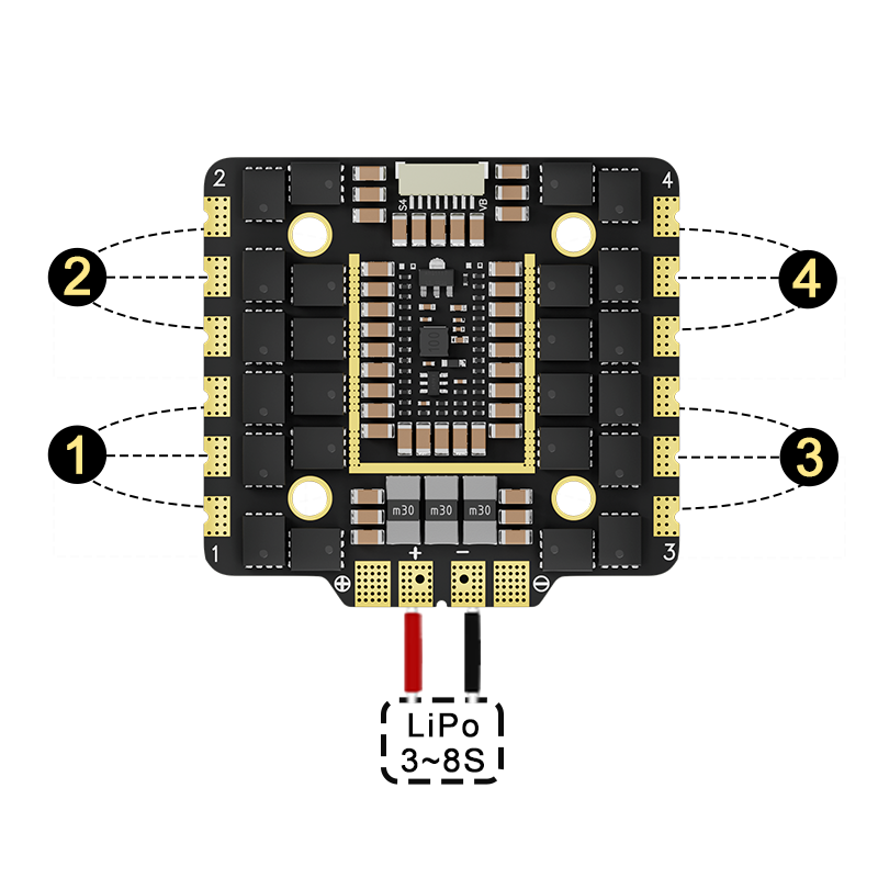 30100 AM32 32Bit 100A 4-IN-1 ESC