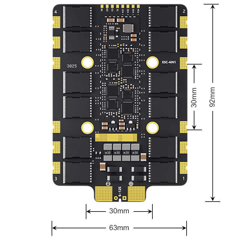 Aocoda-RC 12S 100A 4-IN-1 ESC 30X30mm for Racing Drone