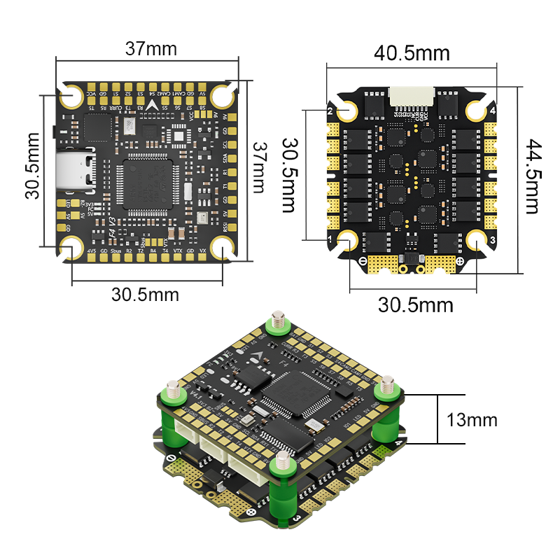 Aocoda-RC F465S V4 Stack F405 V4 FC 65A ESC 30X30mm for Racing Drone