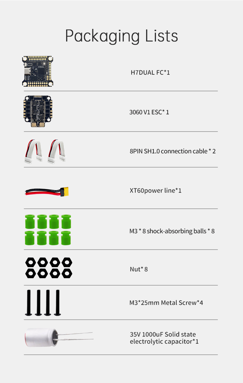 Aocoda-RC H760Stack H7DUAL FC AM32 60A ESC 30X30mm for Racing Drone